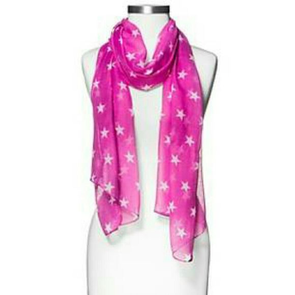 Women's Star Print Oblong Scarf Pink - Xhilaration - Picture 1 of 3